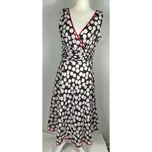 Vtg Robbie Bee Brown Polka Dot Dress 6 Classic Retro Pin Up Marilyn Monroe Julia